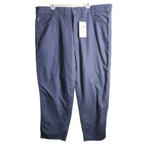 Carhartt FRB159 DNY Flame Resistant Work Pants 44x34 Navy Loose Fit